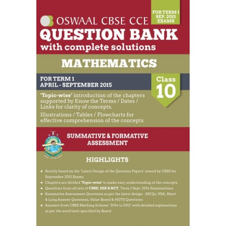 OSWAAL QUESTION BANK WITH COMPLETE SOLUTIONS MATHS CLASS 10 TERM 1